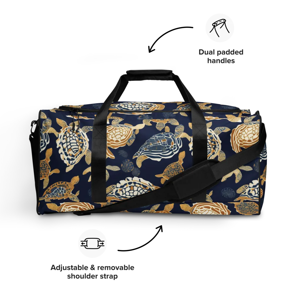 Navy Tidal Garden on Duffle Bag — Front