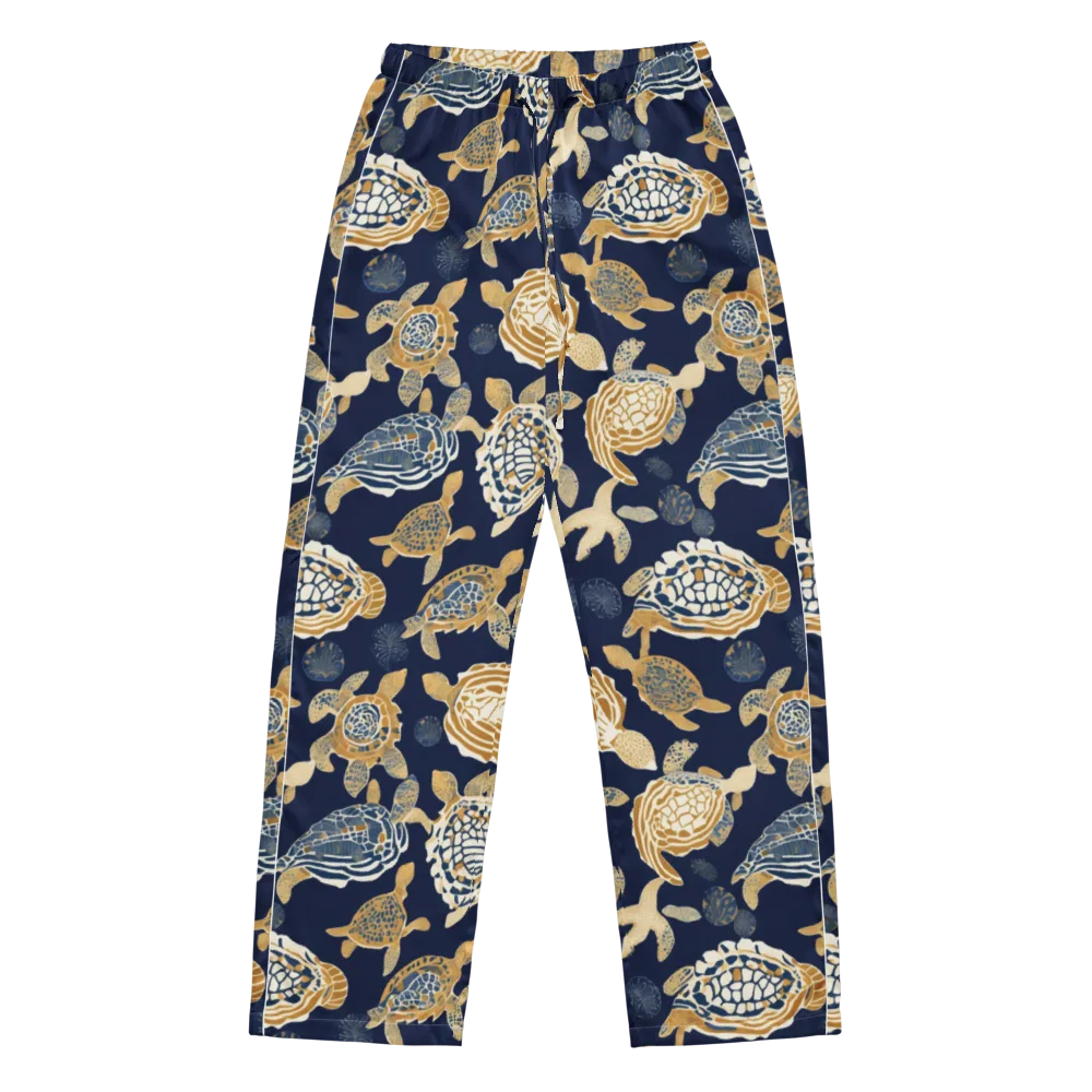Navy Tidal Garden on Women's Pajama Pants — Front