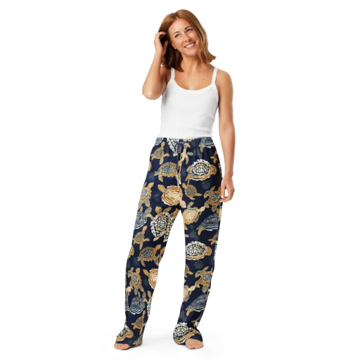 Navy Tidal Garden on a Women's Pajama Pants