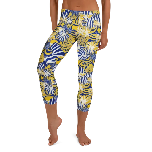 Bluebird Mirage on a Capri Leggings