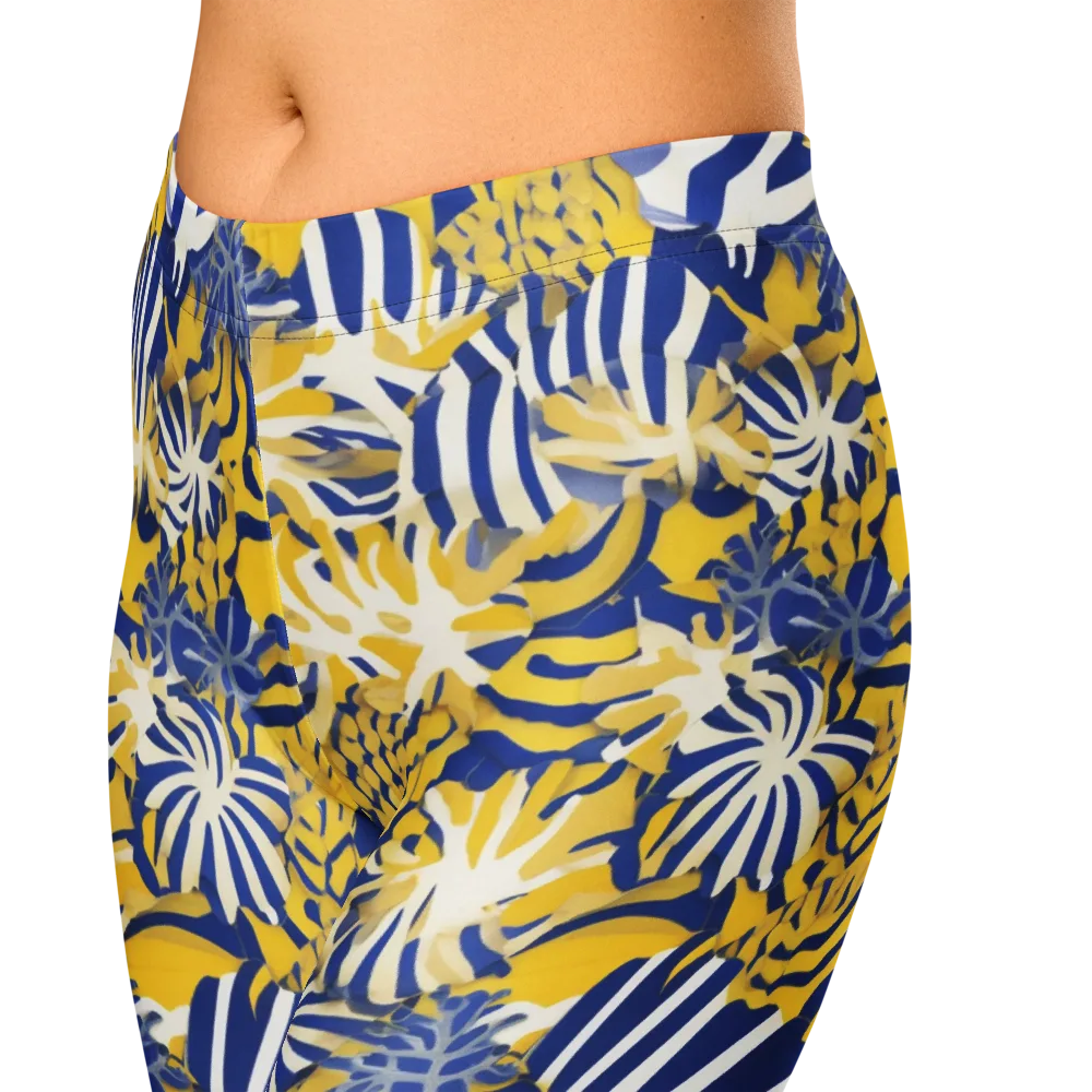 Bluebird Mirage on Capri Leggings — Zoomed-in