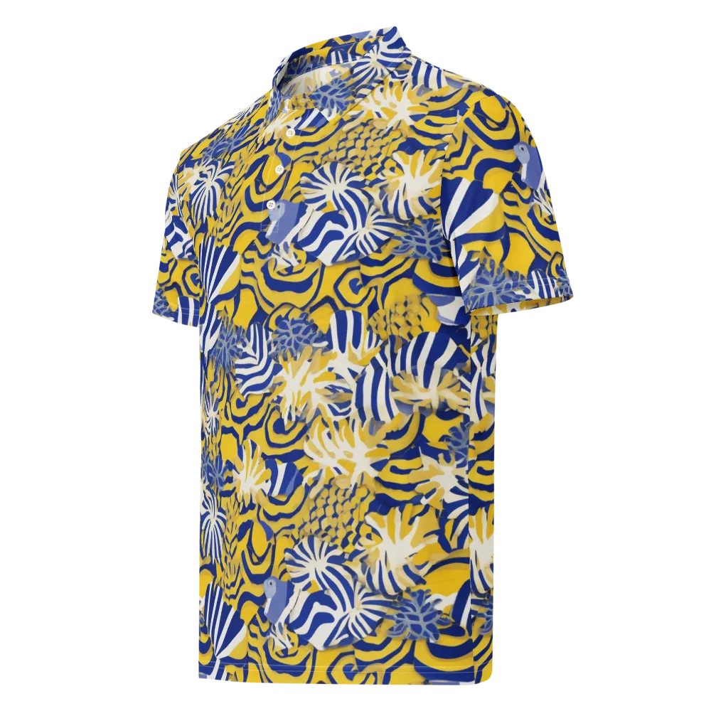 Bluebird Mirage on Men's Slim Fit Polo Shirt — Left Front