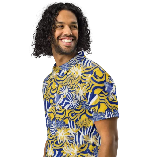 Bluebird Mirage on a Men's Slim Fit Polo Shirt