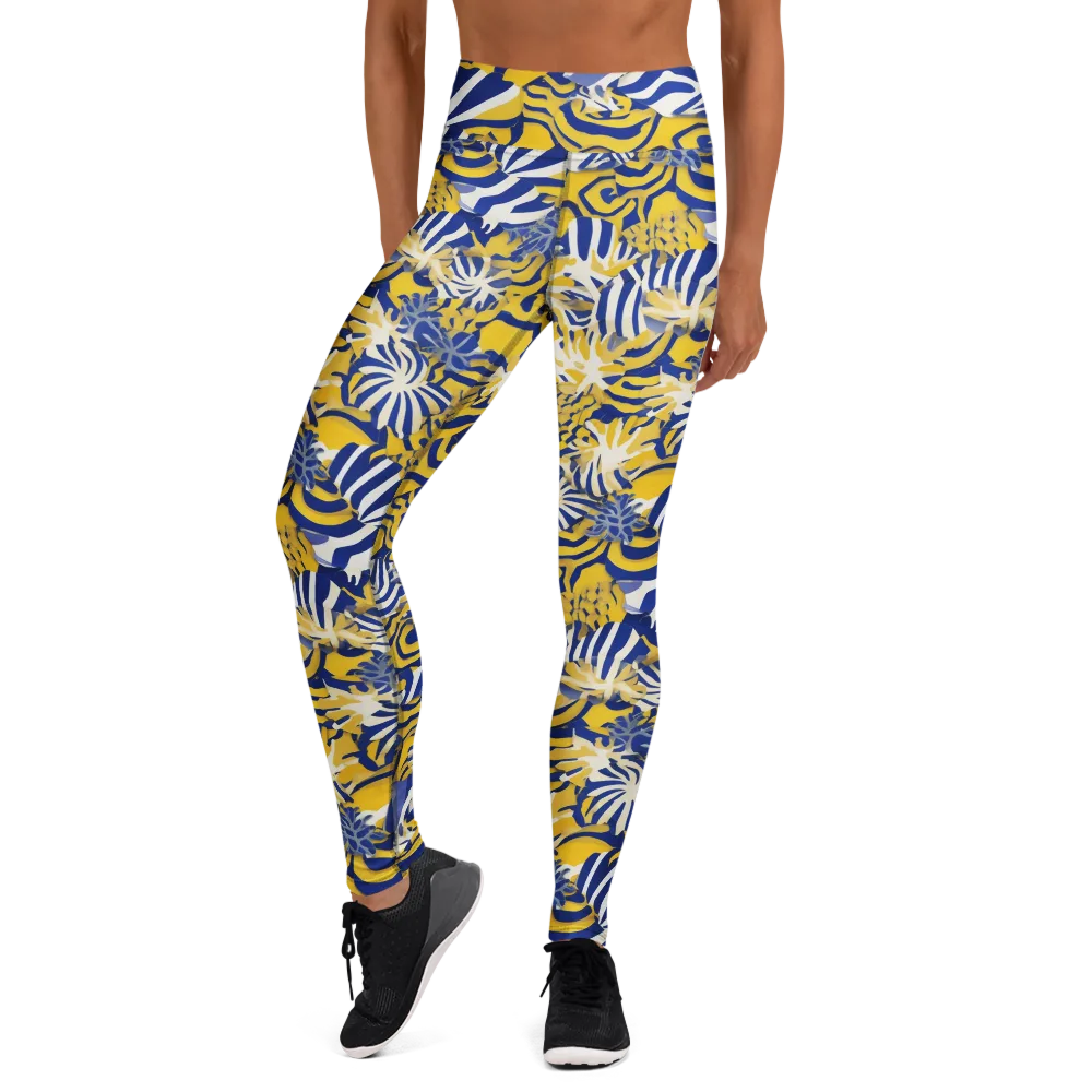 Bluebird Mirage on Yoga Leggings — Front