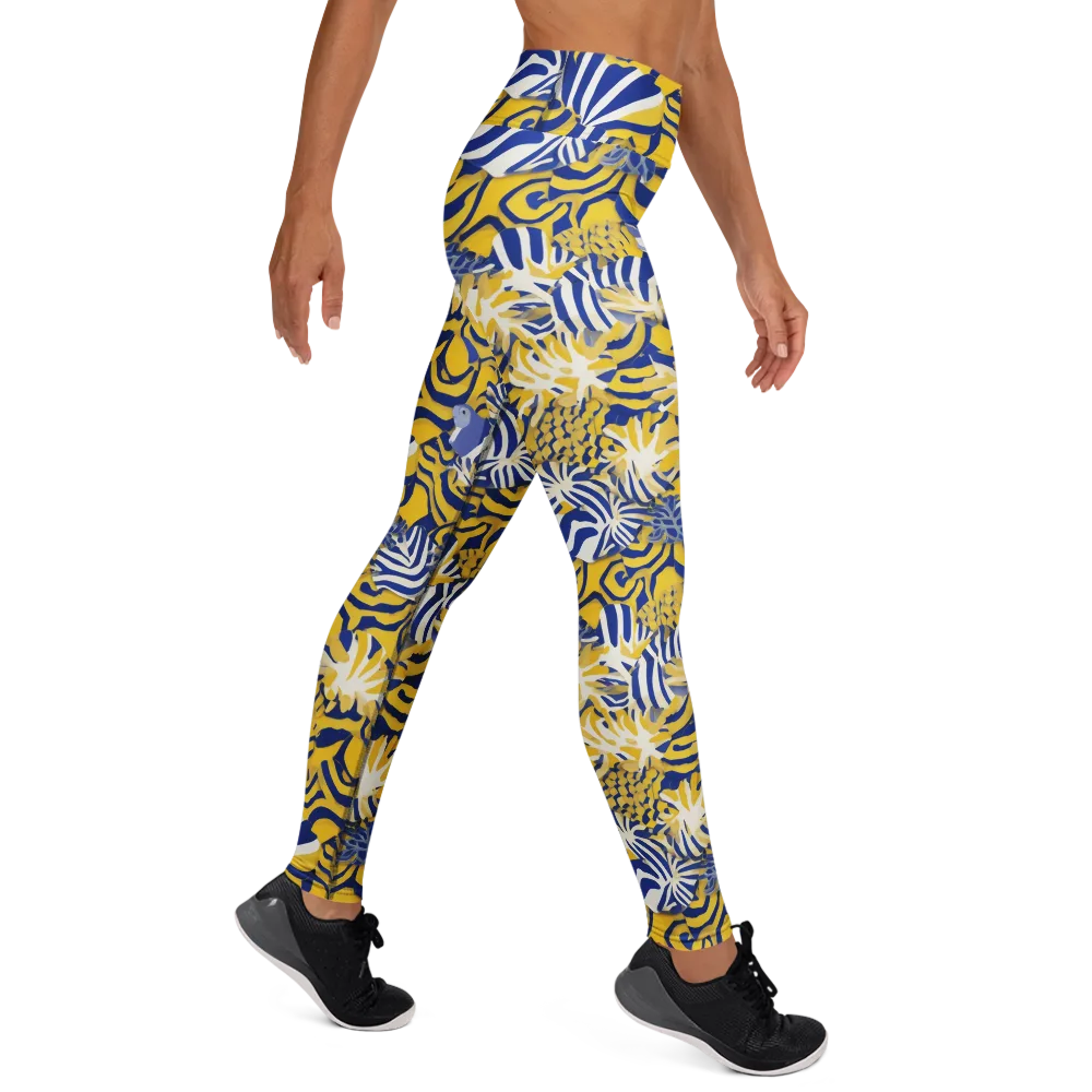 Bluebird Mirage on Yoga Leggings — Right