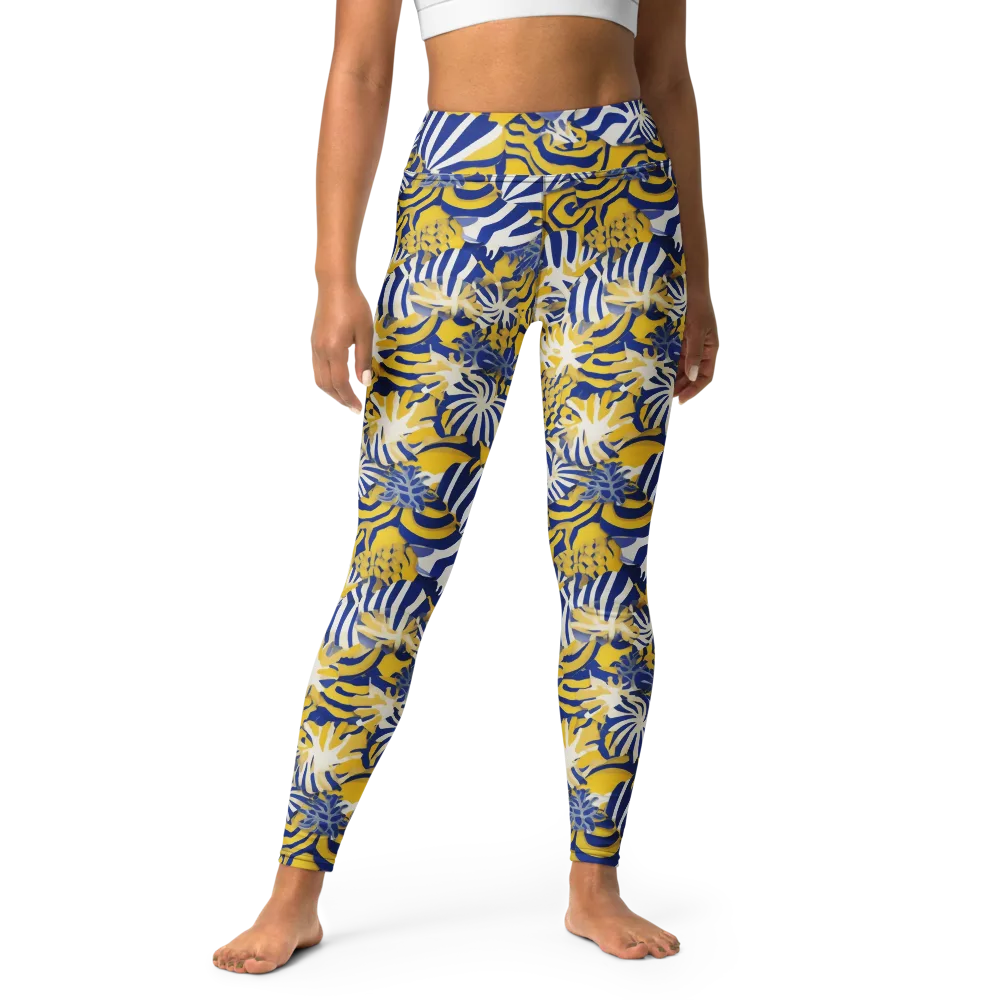 Bluebird Mirage on Yoga Leggings — Front