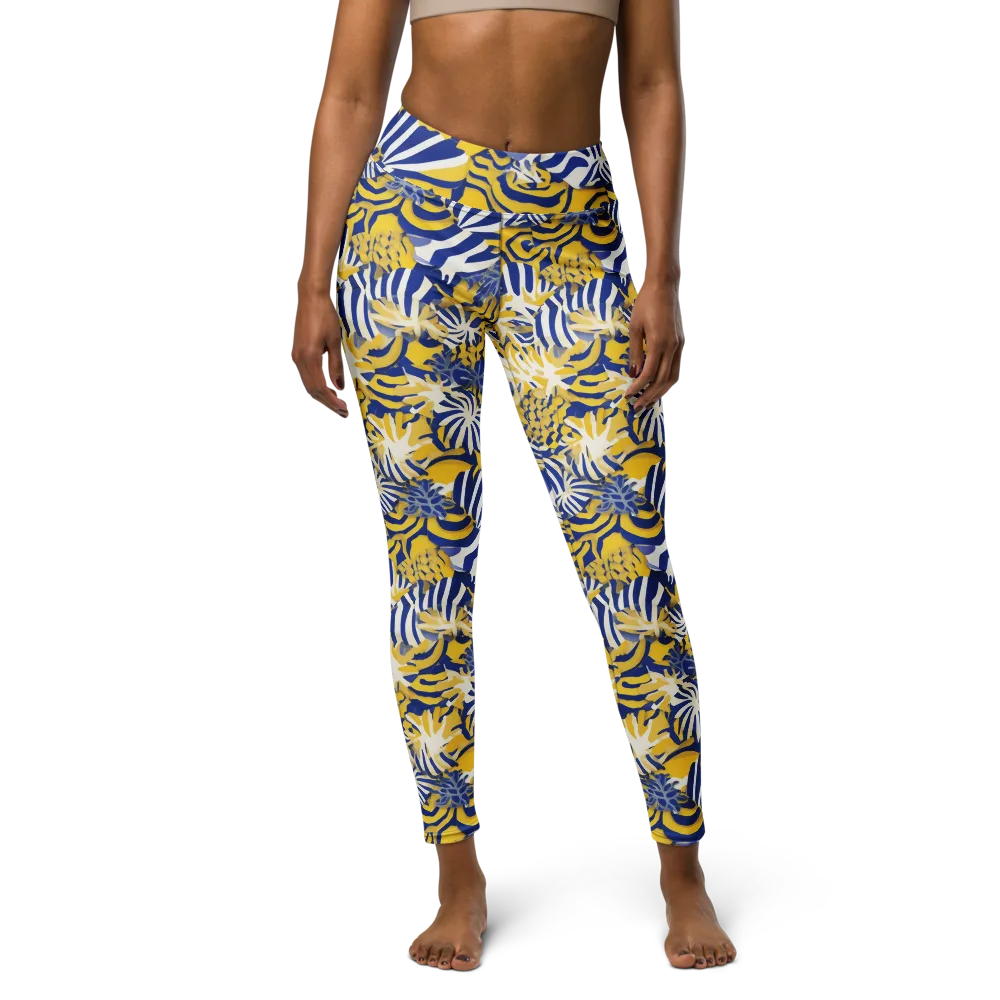 Bluebird Mirage on Yoga Leggings — Front
