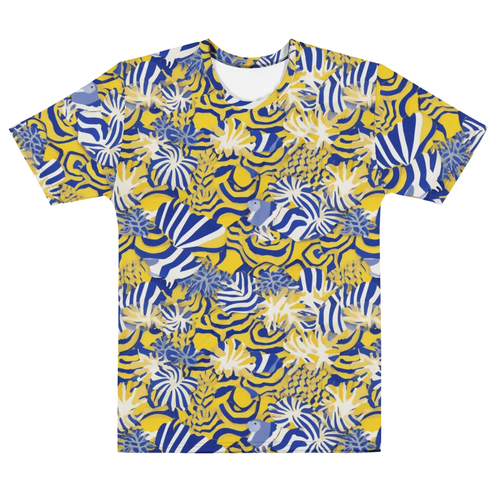 Bluebird Mirage on Men's Cotton Crew Neck T-Shirt — Front