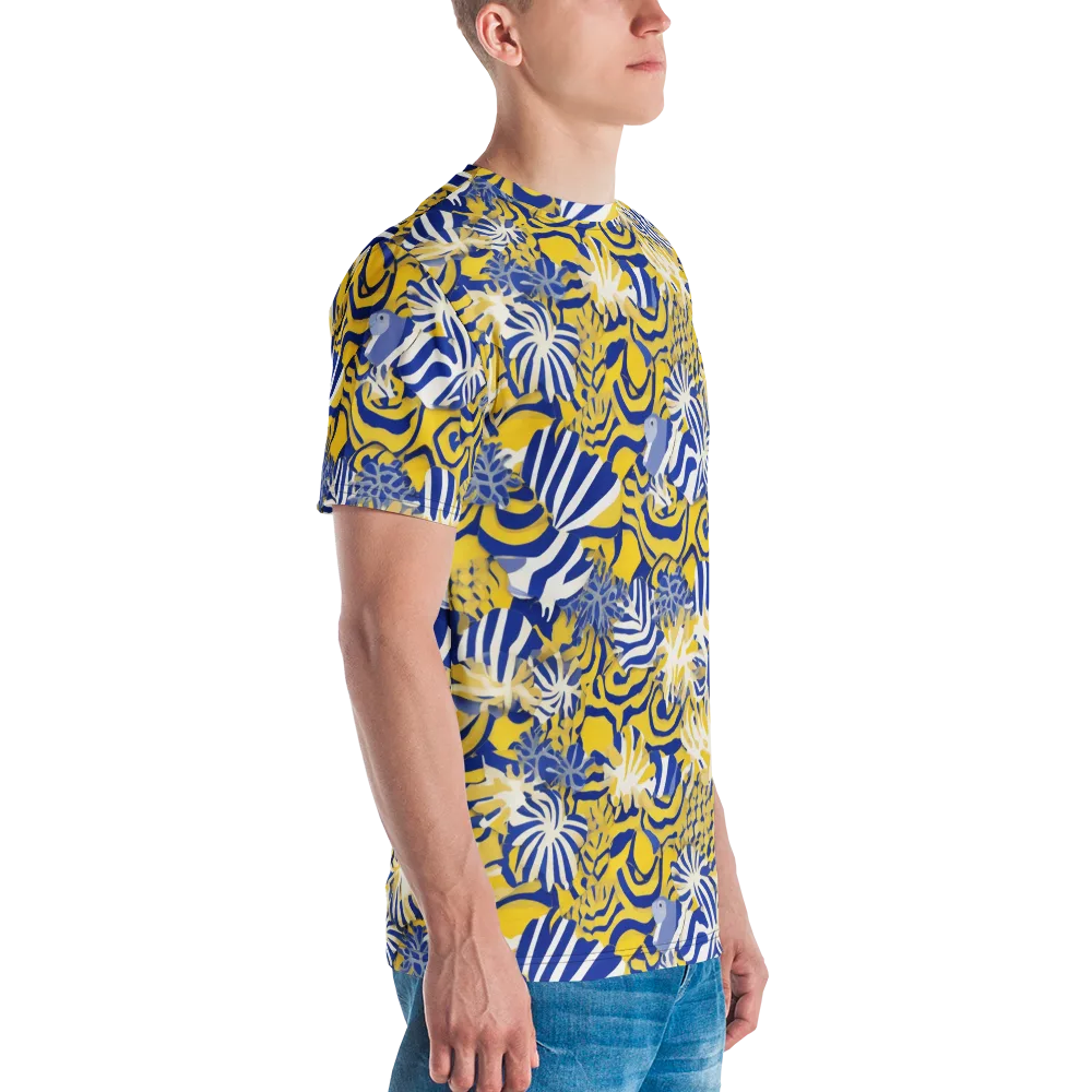 Bluebird Mirage on Men's Crew Neck T-Shirt — Right