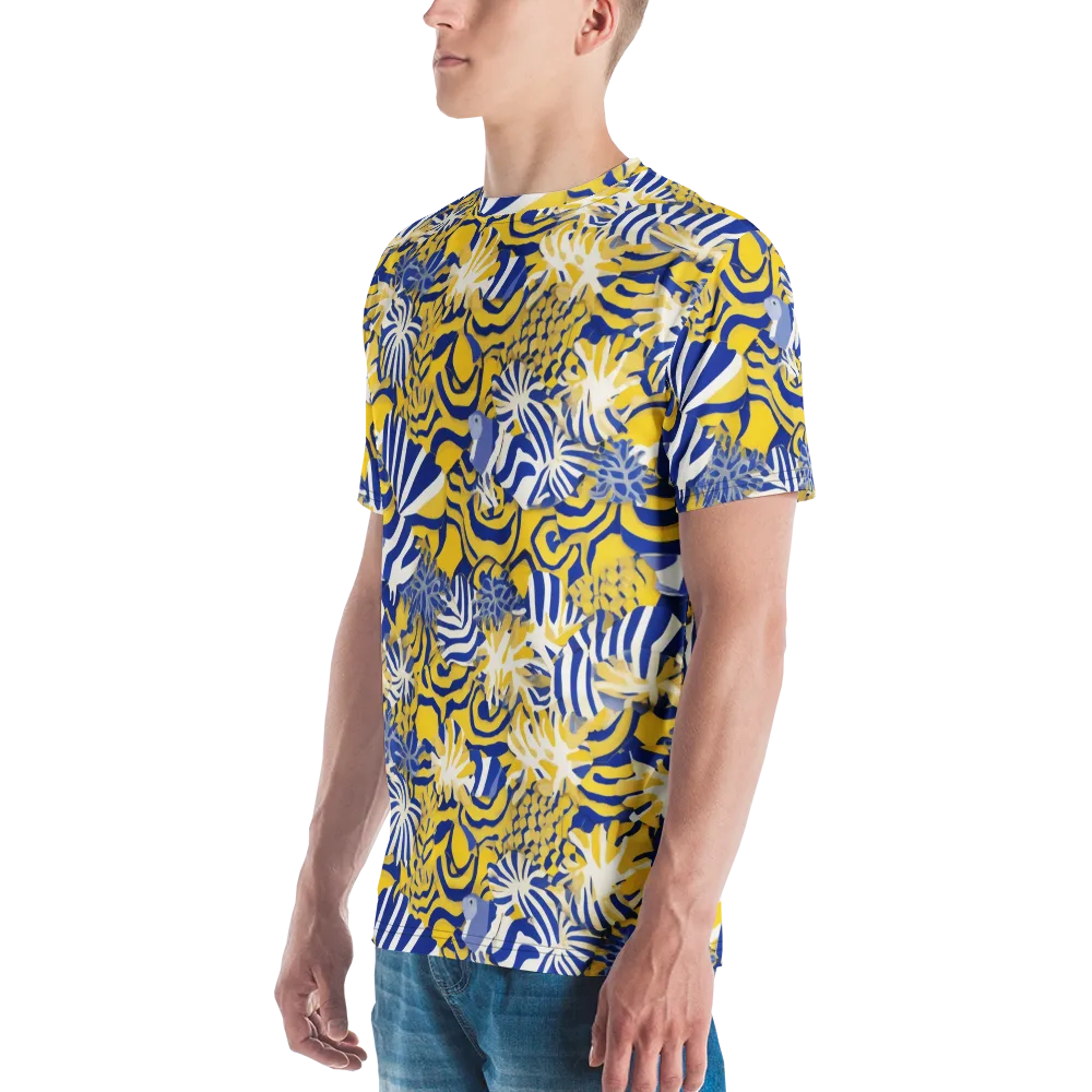 Bluebird Mirage on Men's Crew Neck T-Shirt — Left