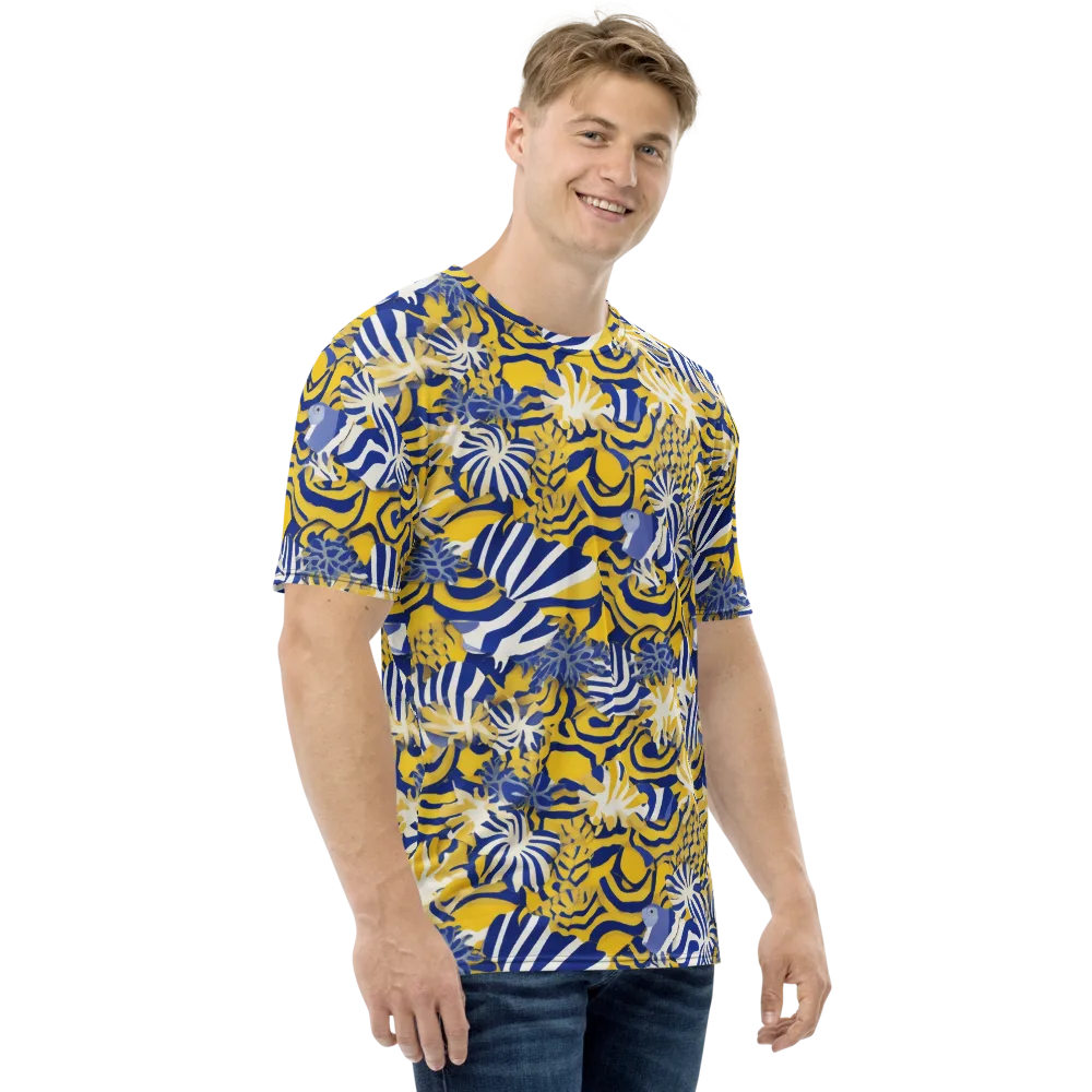 Bluebird Mirage on Men's Crew Neck T-Shirt — Right