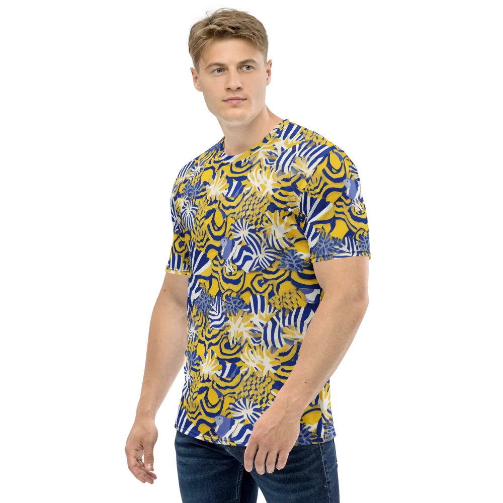 Bluebird Mirage on Men's Crew Neck T-Shirt — Left