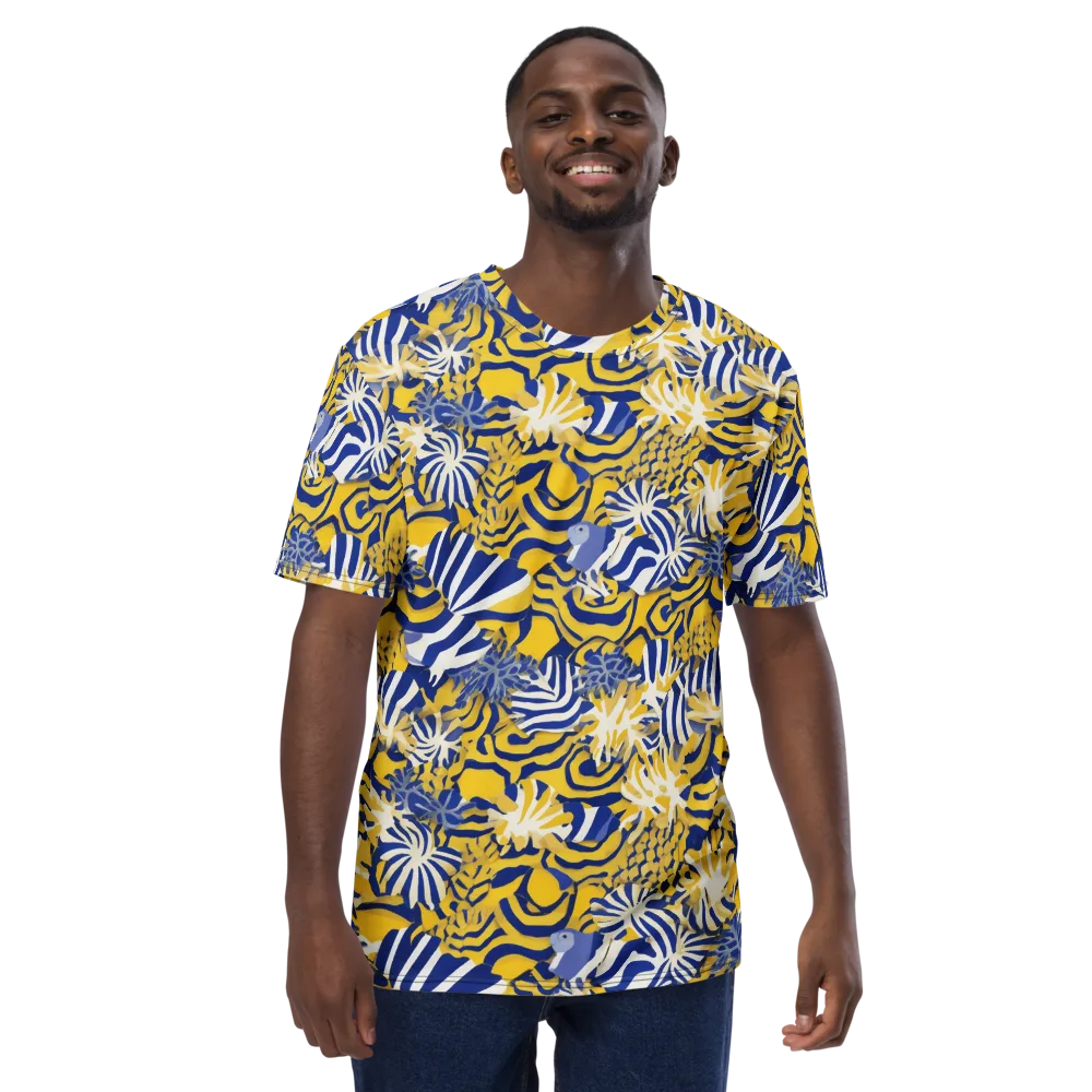 Bluebird Mirage on Men's Crew Neck T-Shirt — Front