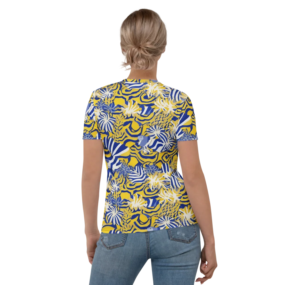 Bluebird Mirage on Women's Crew Neck T-Shirt — Back