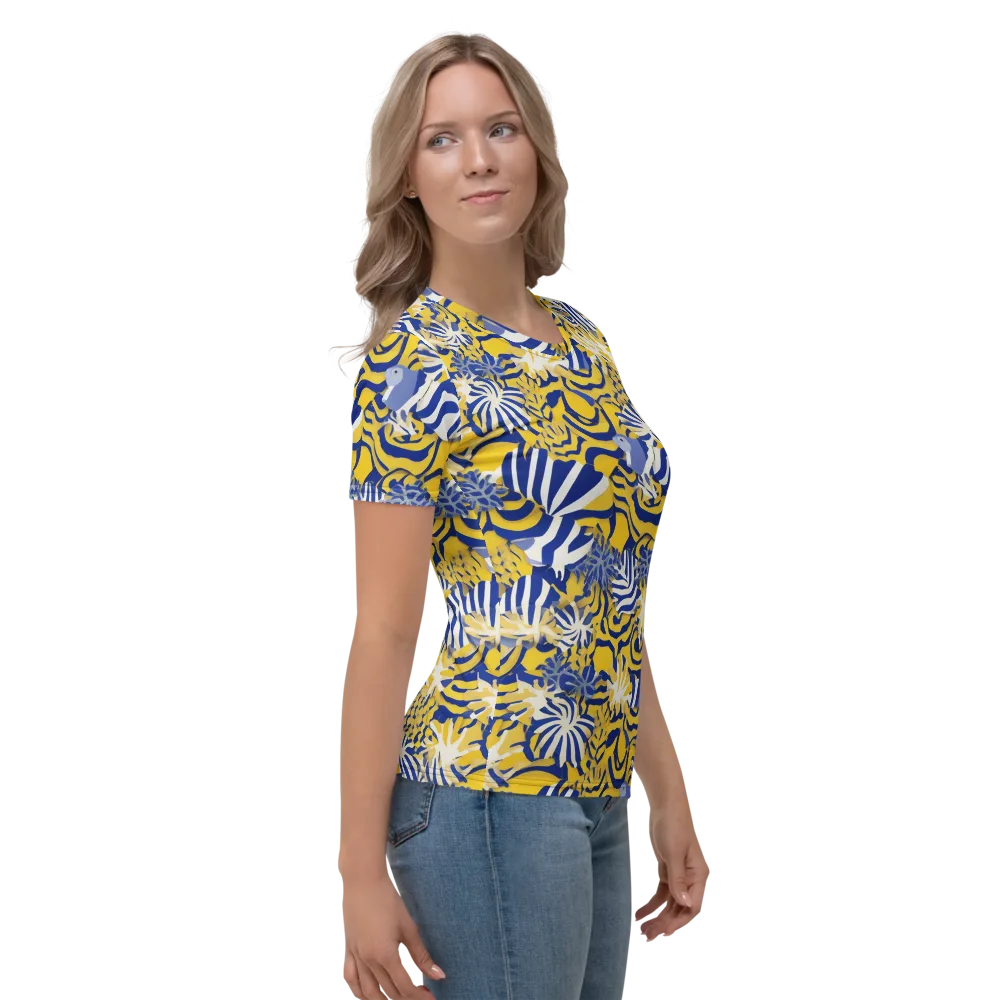 Bluebird Mirage on Women's Crew Neck T-Shirt — Right