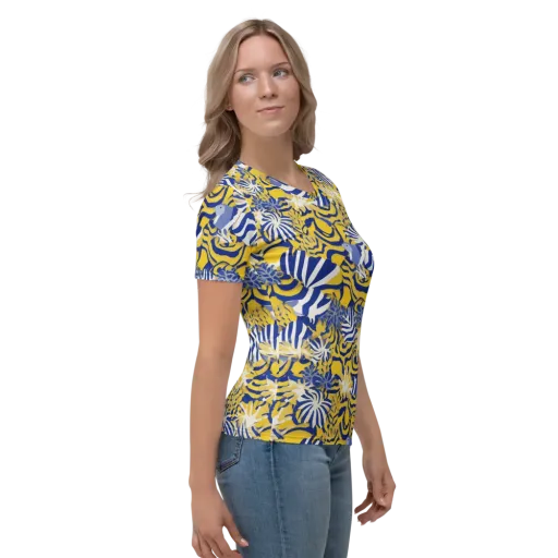Bluebird Mirage on a Women's Crew Neck T-Shirt