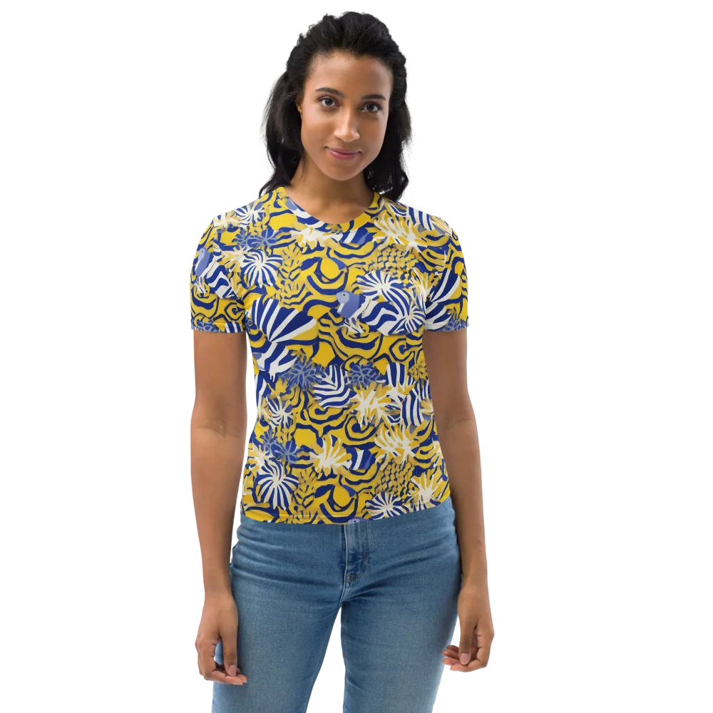 Bluebird Mirage on Women's Crew Neck T-Shirt — Front