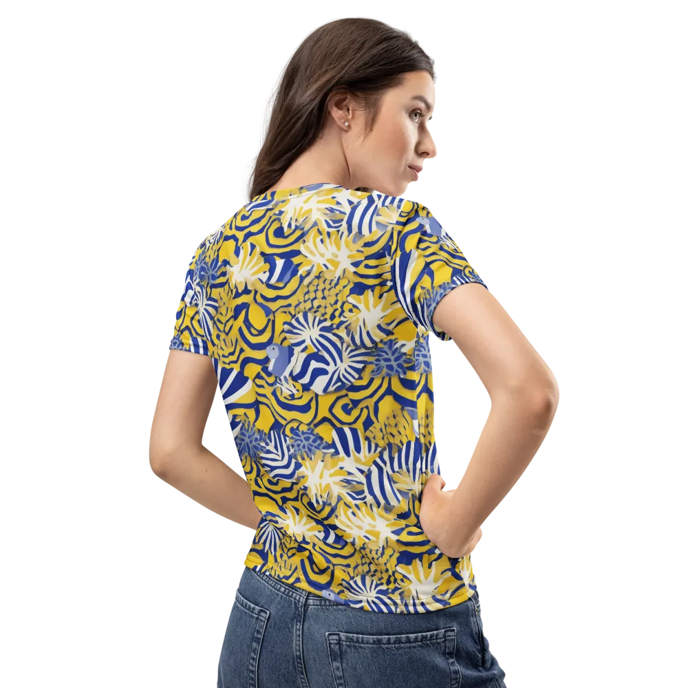 Bluebird Mirage on Women's Crew Neck T-Shirt — Back