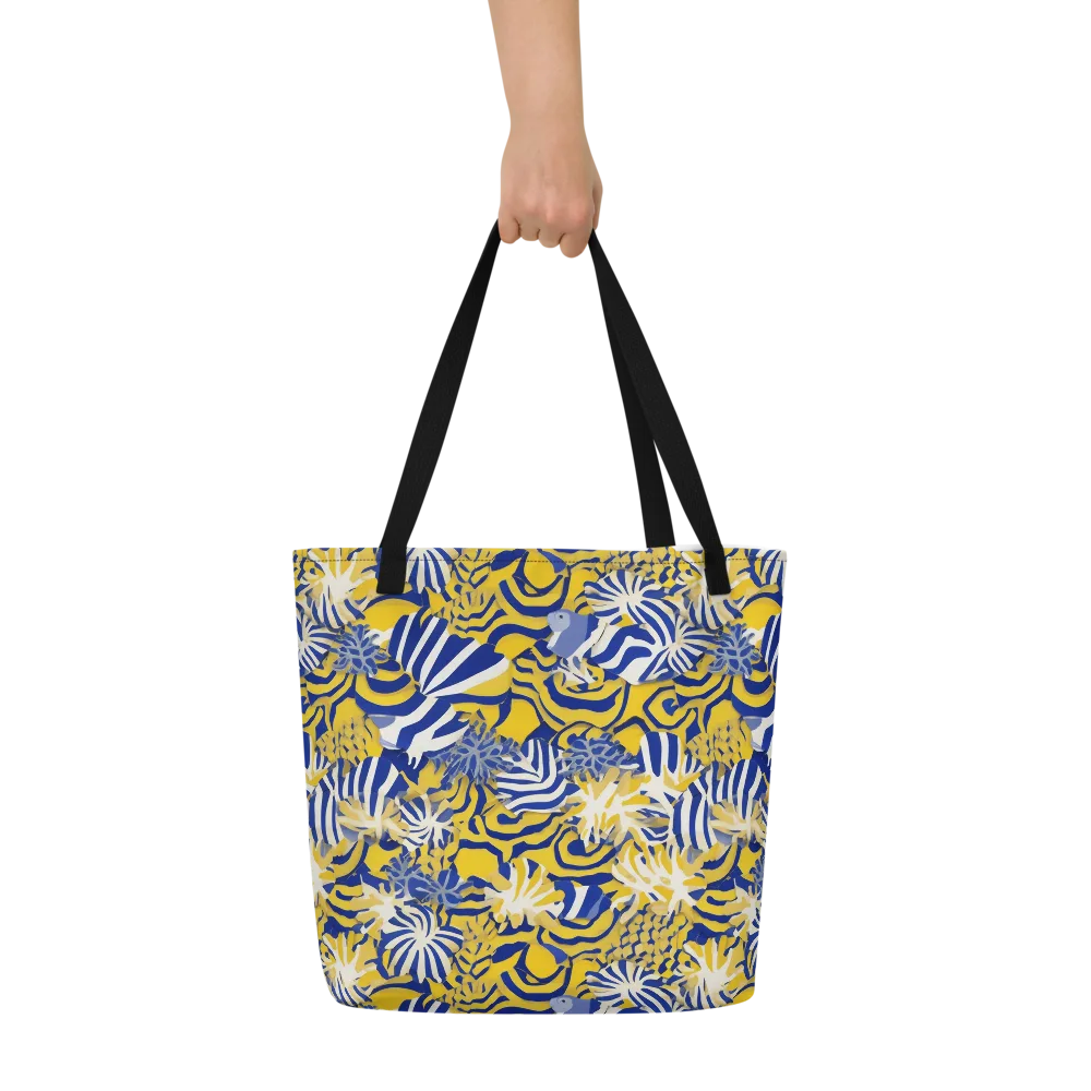 Bluebird Mirage on Large Tote Bag W/ Pocket — Front