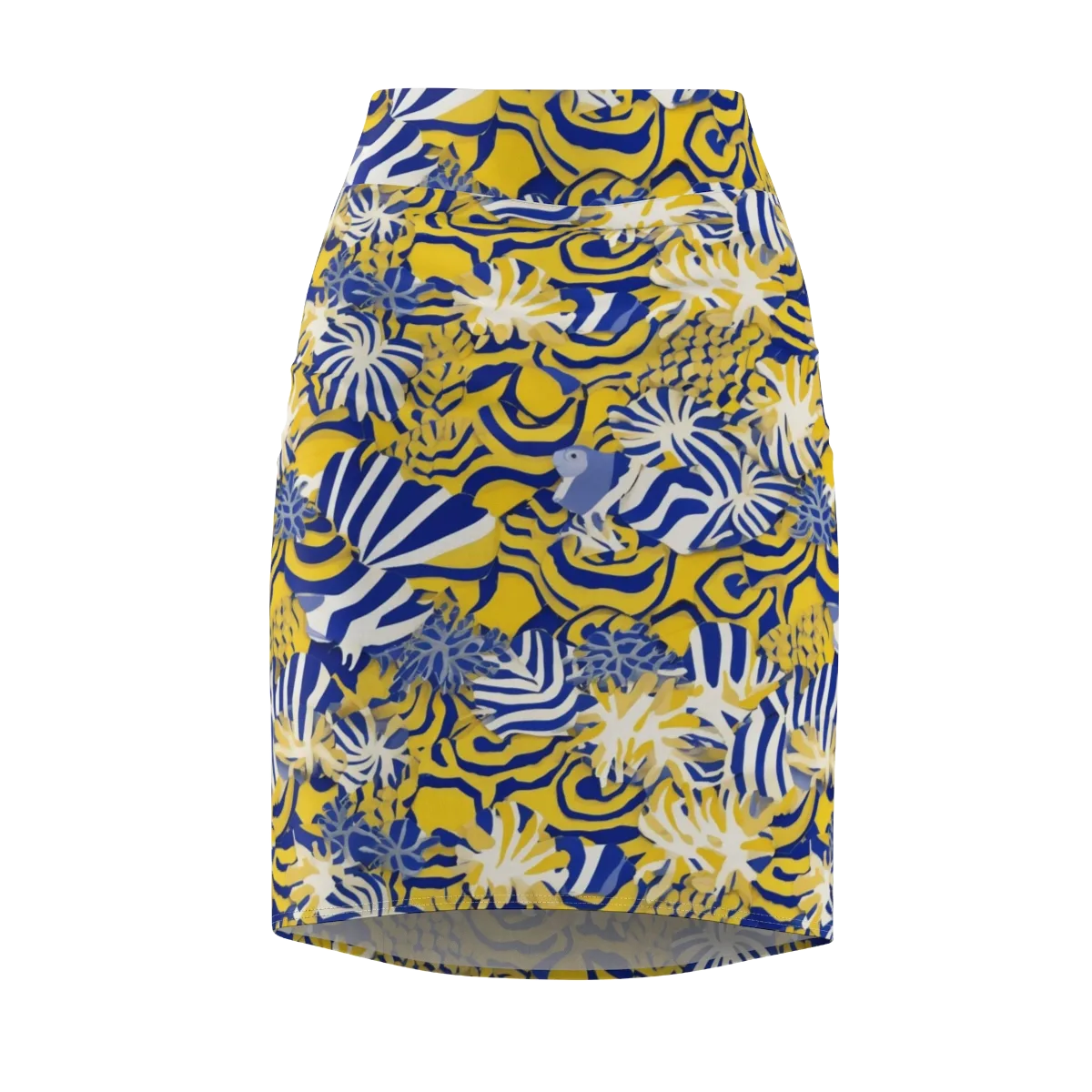 Bluebird Mirage on Pencil Skirt — Front