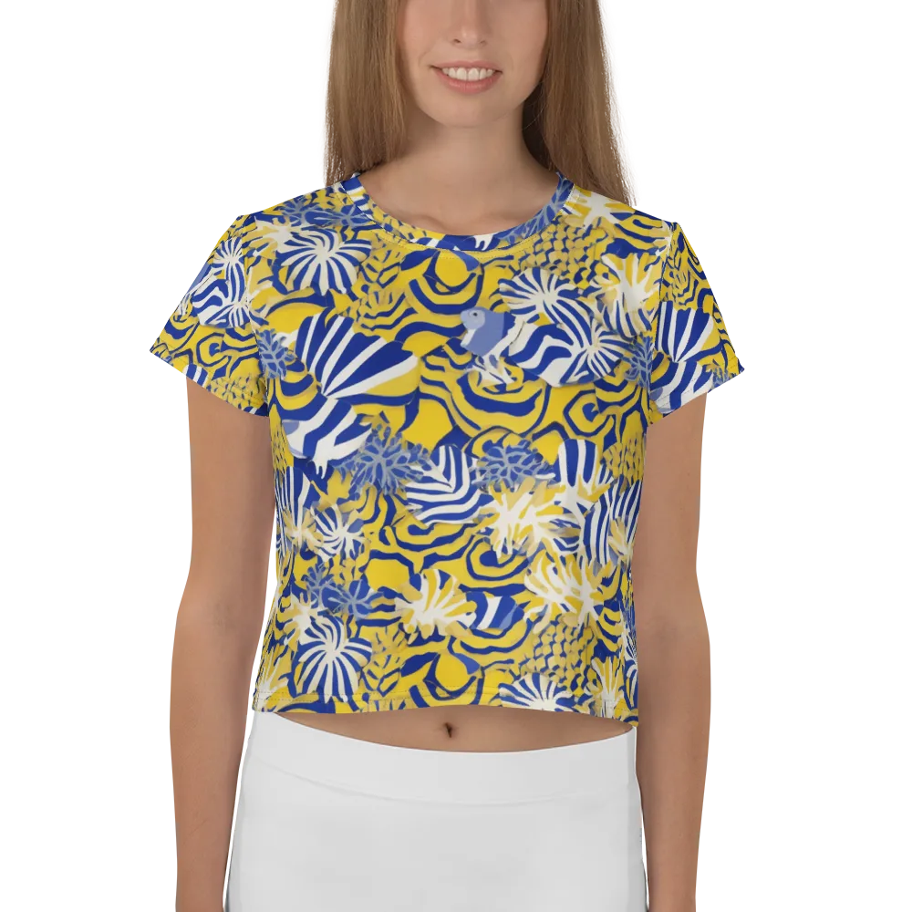 Bluebird Mirage on Crop Tee — Front