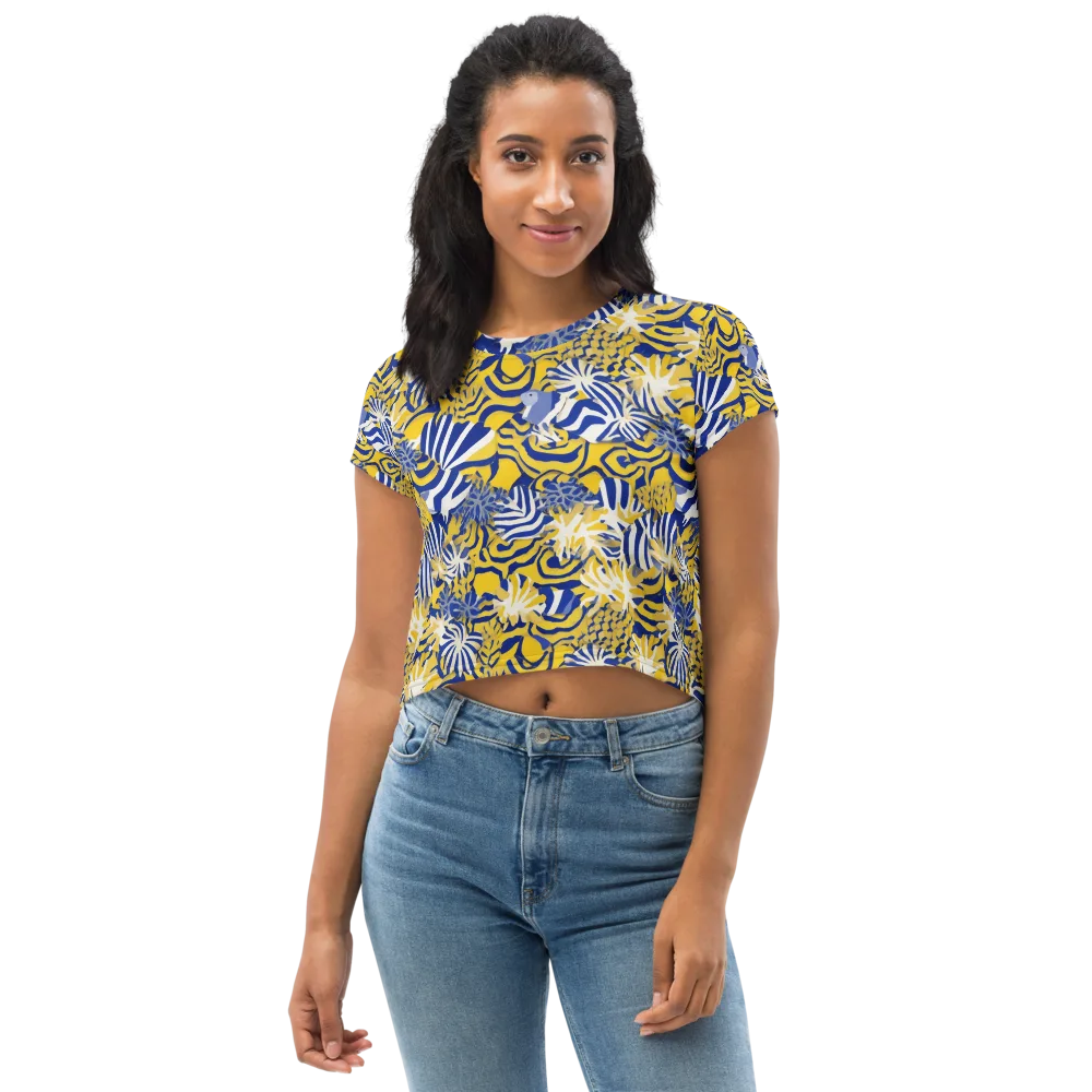 Bluebird Mirage on Crop Tee — Front