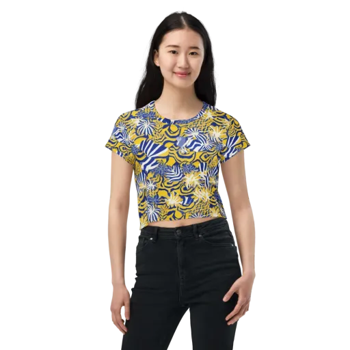 Bluebird Mirage on a Crop Tee