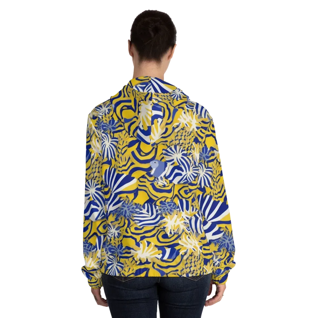 Bluebird Mirage on Women's Full-Zip Hoodie — Back On Person