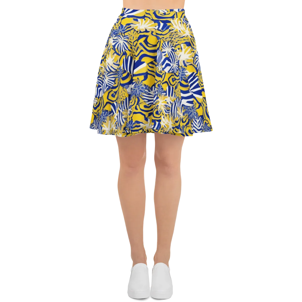 Bluebird Mirage on Skater Skirt — Front