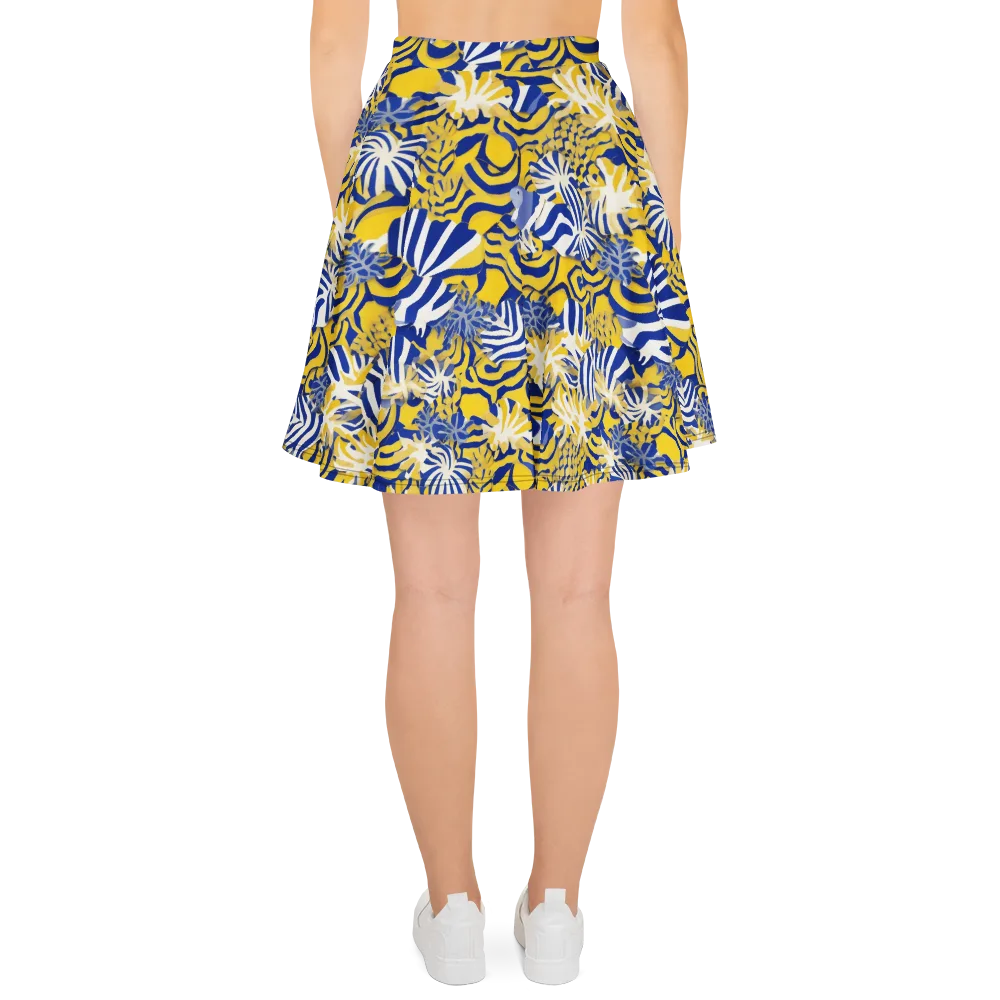 Bluebird Mirage on Skater Skirt — Back