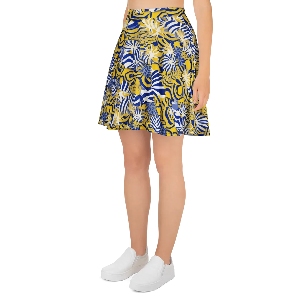 Bluebird Mirage on Skater Skirt — Left