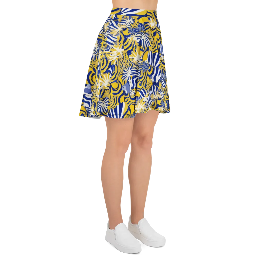 Bluebird Mirage on Skater Skirt — Right