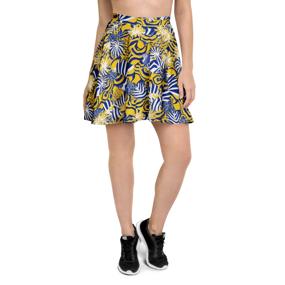 Bluebird Mirage on Skater Skirt — Front