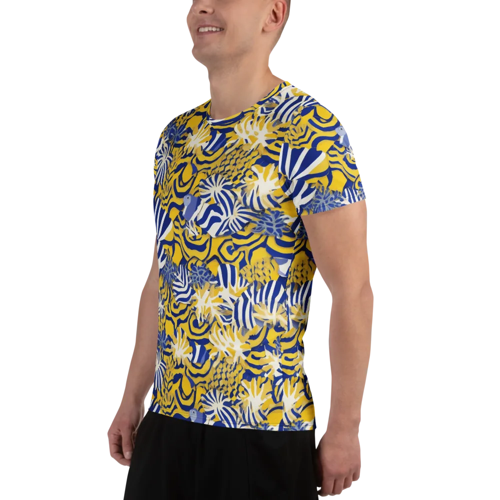 Bluebird Mirage on Men's Athletic T-Shirt — Left