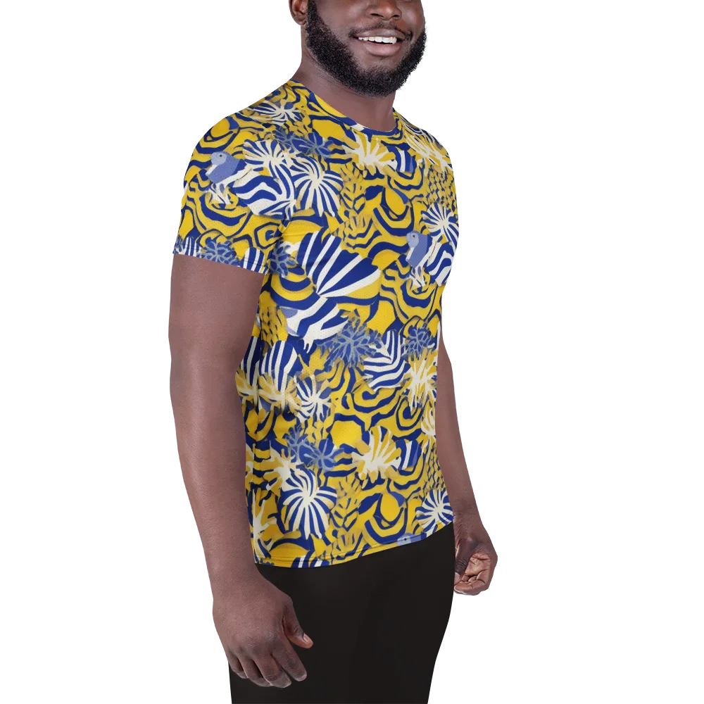 Bluebird Mirage on Men's Athletic T-Shirt — Right
