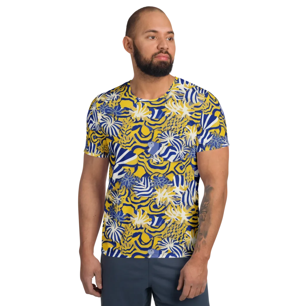 Bluebird Mirage on Men's Athletic T-Shirt — Front