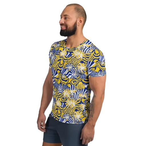Bluebird Mirage on a Men's Athletic T-Shirt