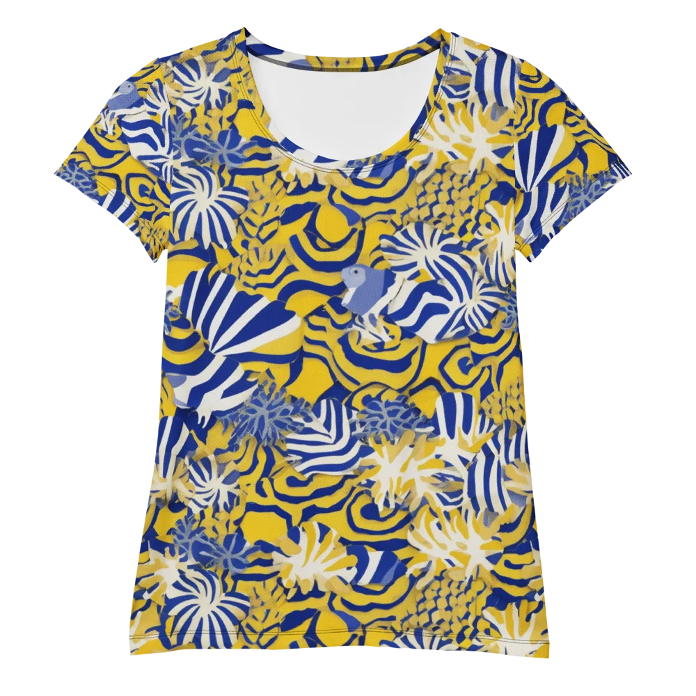 Bluebird Mirage on Women's Athletic T-Shirt — Front