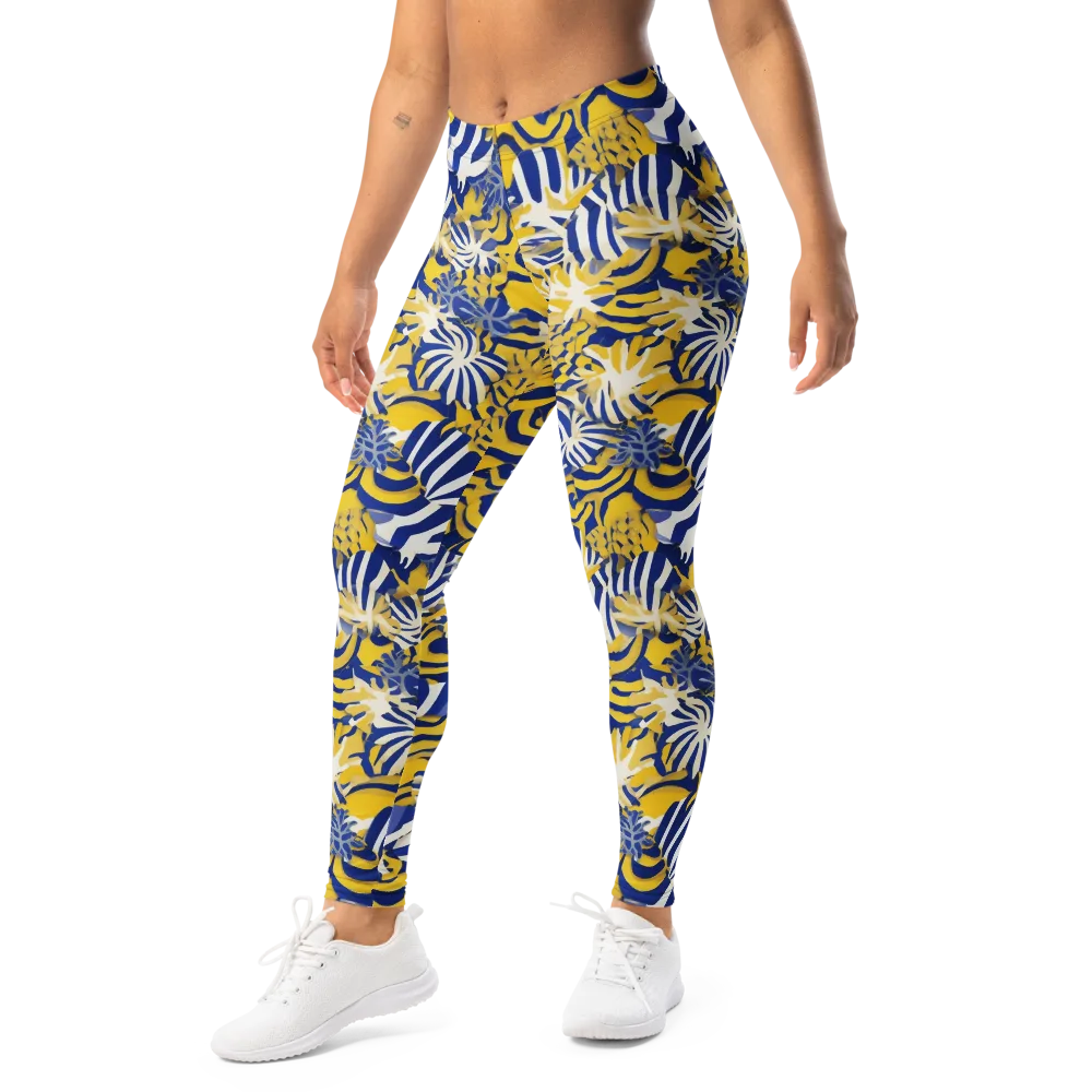 Bluebird Mirage on Leggings — Left Front