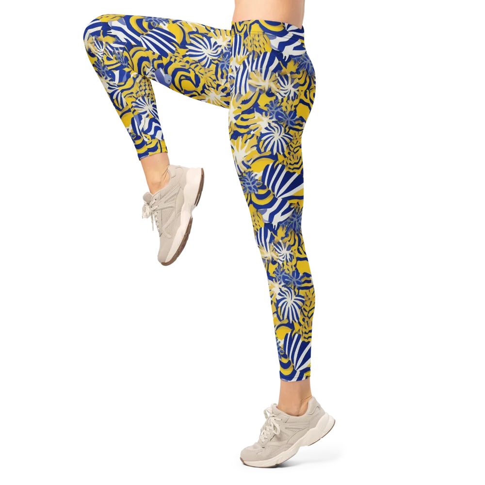 Bluebird Mirage on Leggings — Left