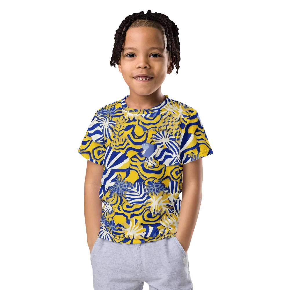 Bluebird Mirage on Kids Crew Neck T-Shirt — Front
