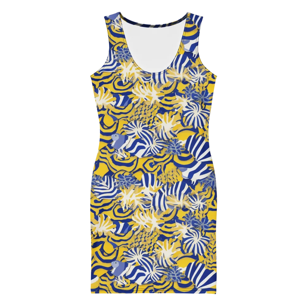 Bluebird Mirage on Bodycon Dress — Front
