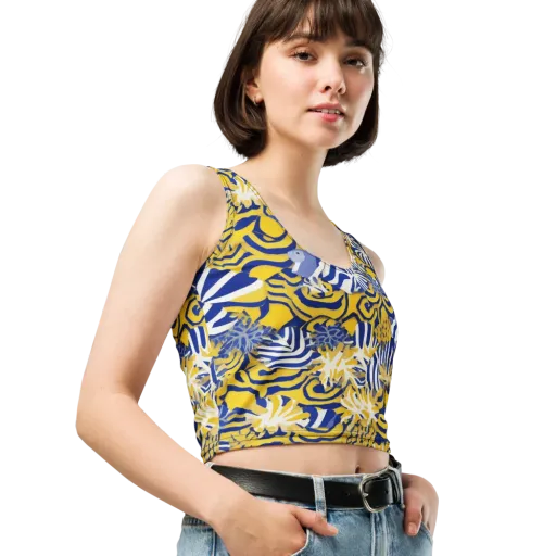 Bluebird Mirage on a Crop Top
