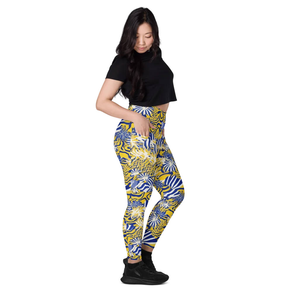 Bluebird Mirage on Leggings with Pockets — Right