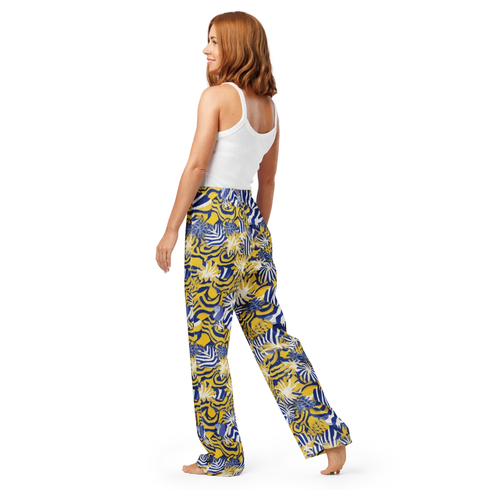 Bluebird Mirage on Women's Pajama Pants — Back