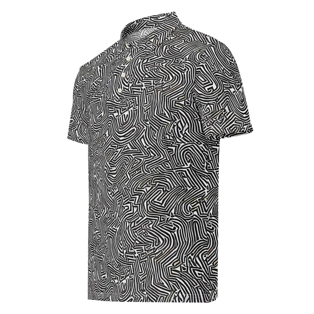 Obsidian Maze on Men's Slim Fit Polo Shirt — Left Front