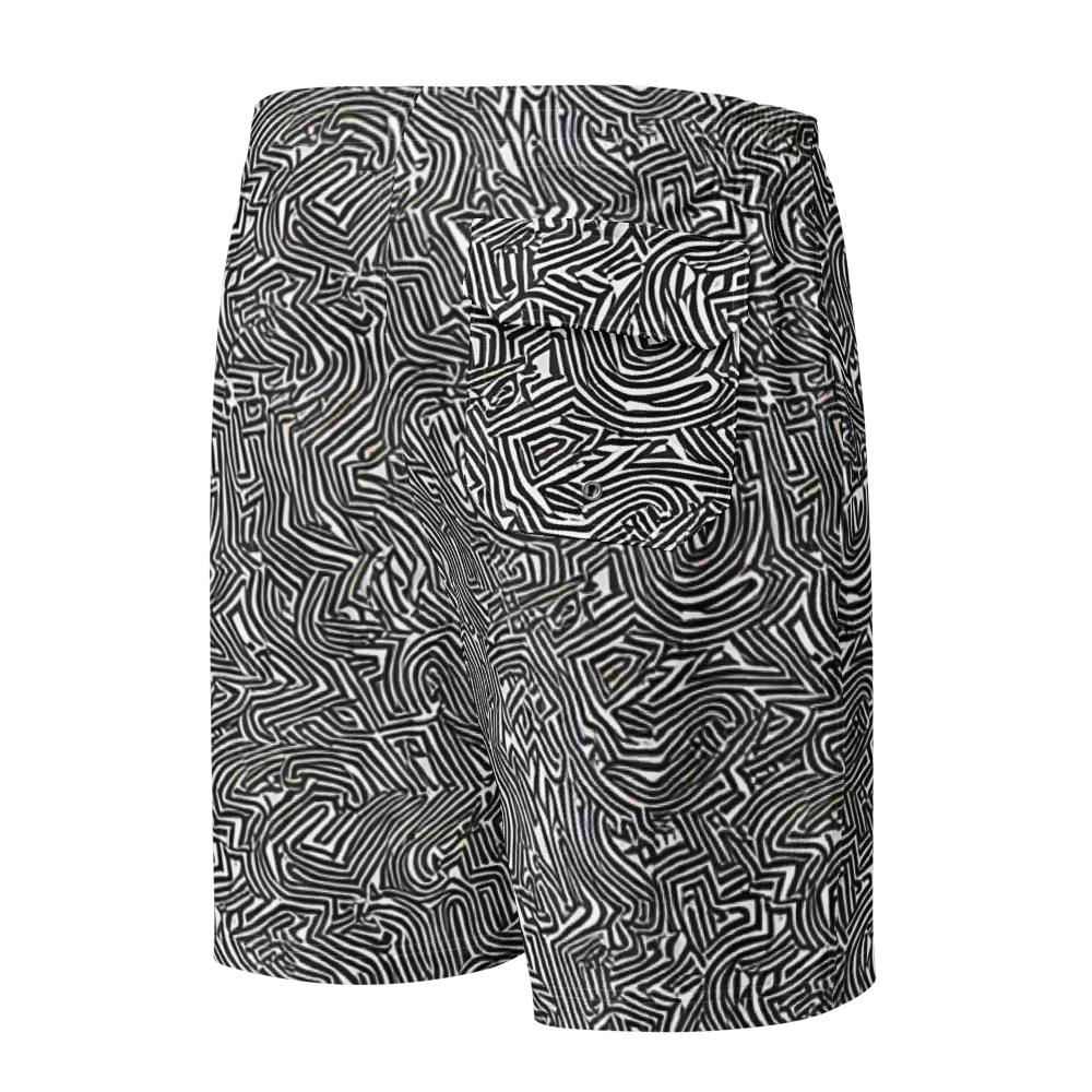 Obsidian Maze on Men's Board Shorts — Back