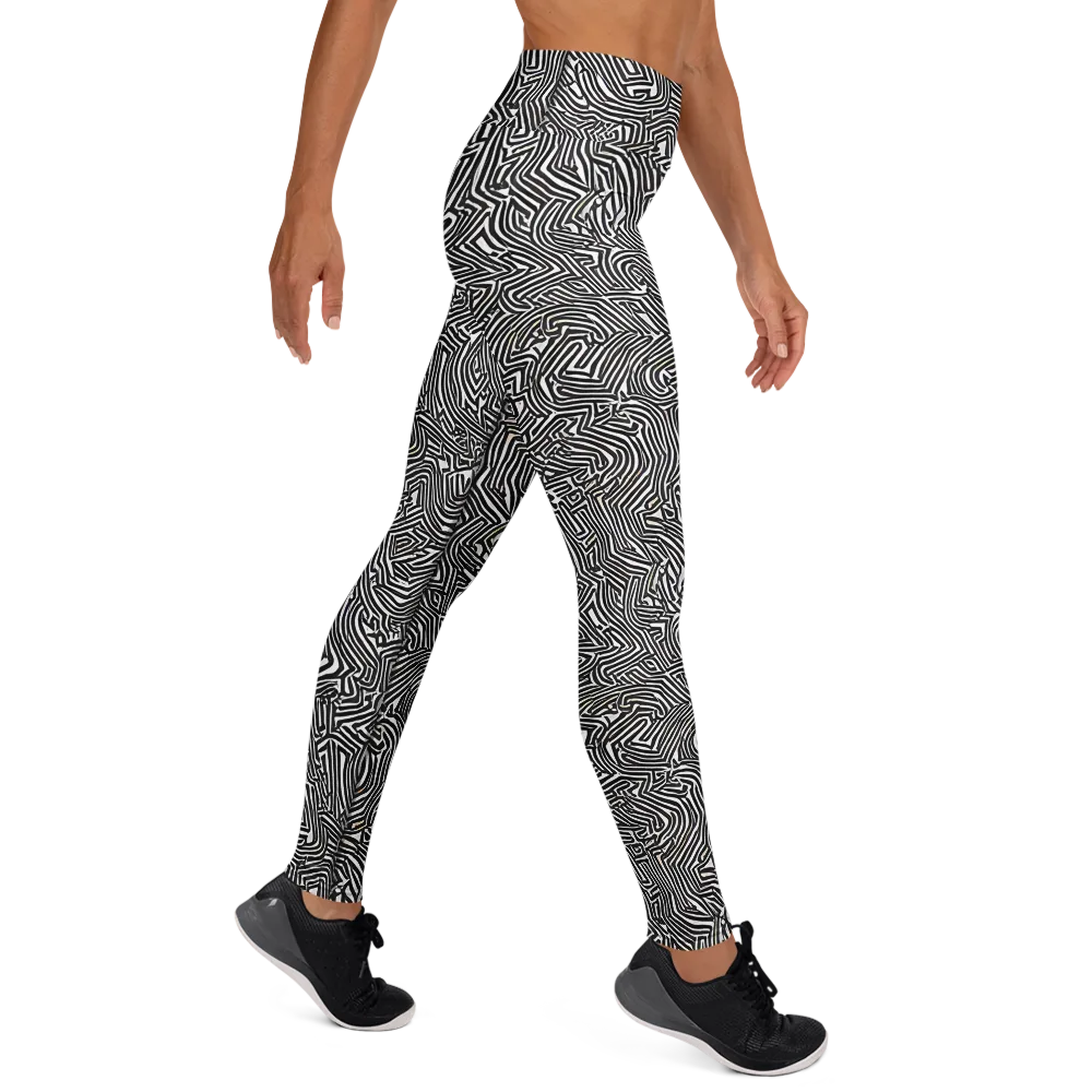 Obsidian Maze on Yoga Leggings — Right