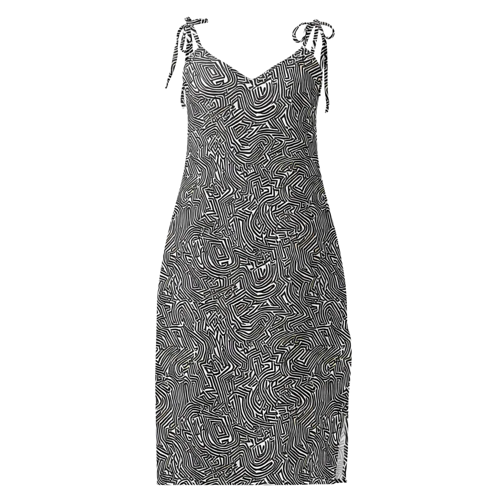 Obsidian Maze on Slip Dress — Front