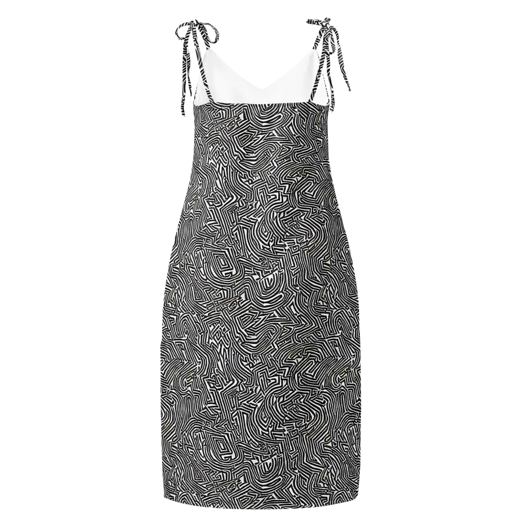 Obsidian Maze on Slip Dress — Back